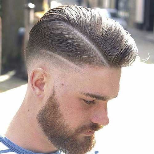 Comb Over Fade with Double Line