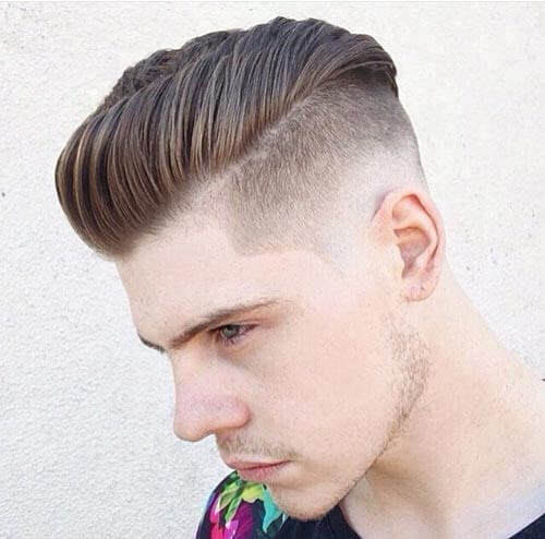 Disconnected Undercut with Pompadour and Low Fade