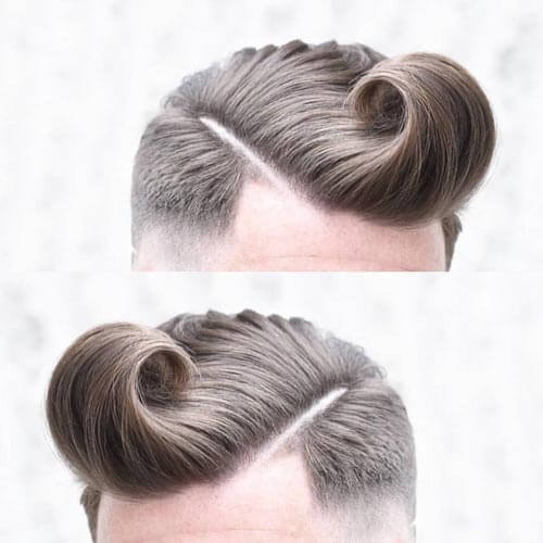 Toulsed Pompadour Fade with Part