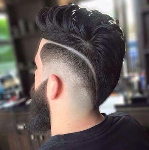 Faux Hawk with Razor Line and Bald Fade