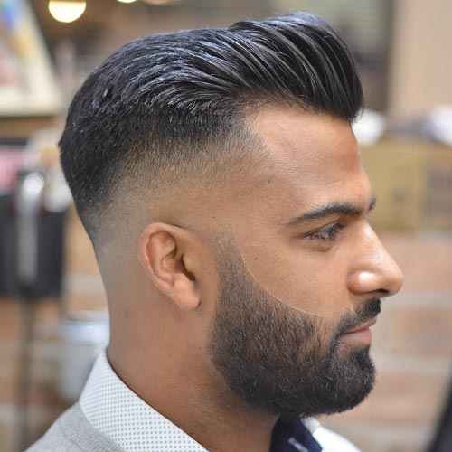 Widow's Peak with High Fade Comb Over