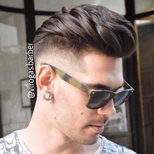 Textured Pompadour with High Fade