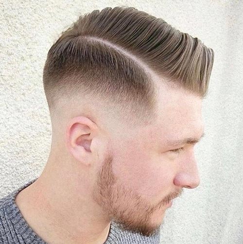 Mid Fade Comb Over Haircut