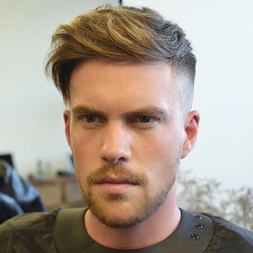 Side Swept Pompadour Fade