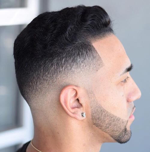 High and Tight Fade with Temple Fade