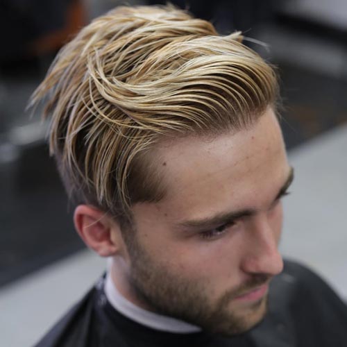 Highlighted Comb Over Low Fade