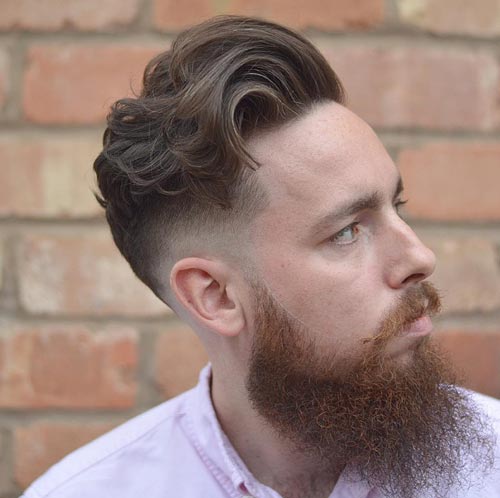 Long Wavy Comb Over with Patchy Beard