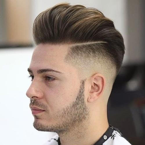 Layered Pompadour with Taper Fade