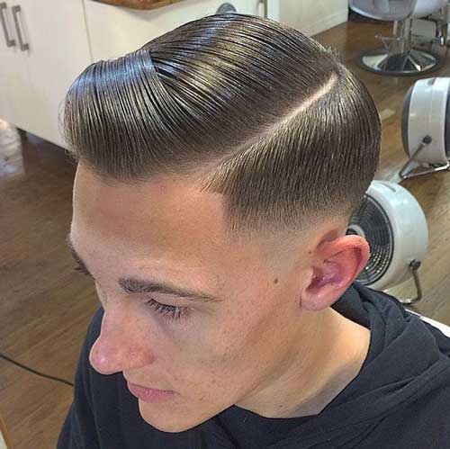 Slick Over Side Part with Skin Fade