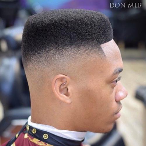 Curvy Flat Top with Temple Fade