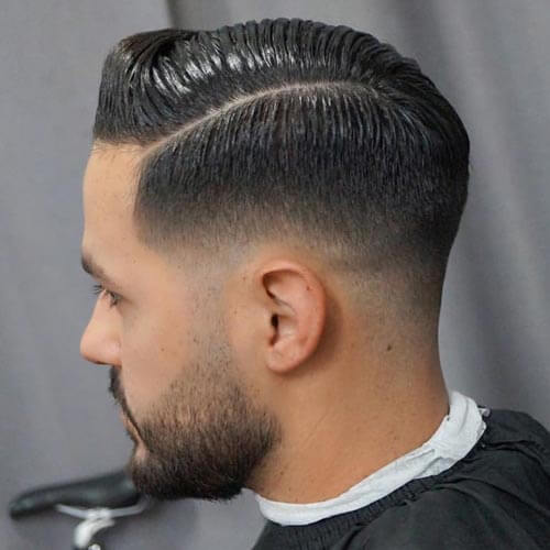 Sliced Side Part with Low Fade