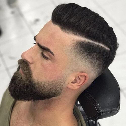 Deep Side Part Pompadour - Men's Short Haircut 