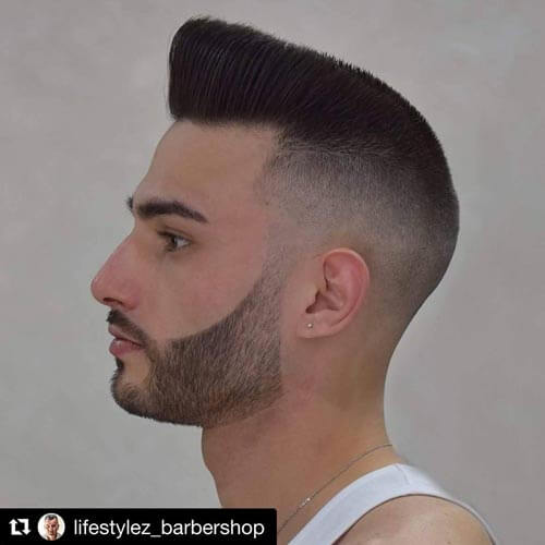 Flat Top with Pompadour and Taper Fade