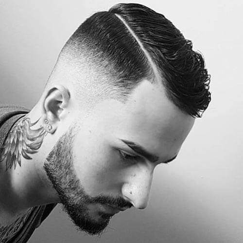 Textured Side Swept Hair - Men's Short Haircut 