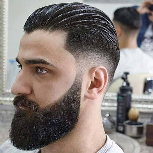 Slicked Back with Mid Fade