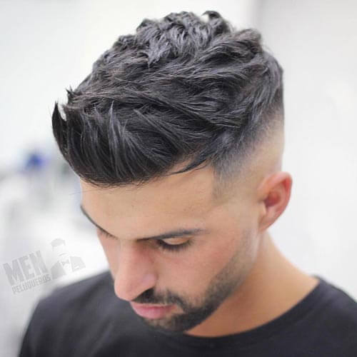 Textured Quiff With Fade - Short Haircut 