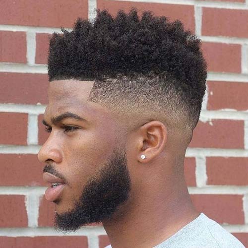 Fade With Curly Top