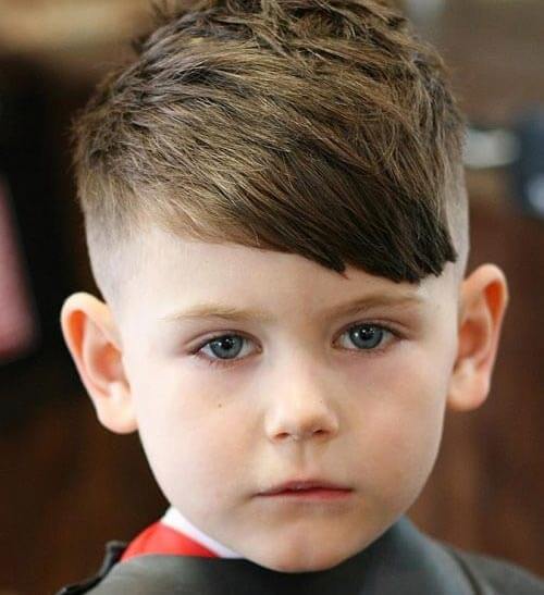 cute little boy haircuts - Fringe and Taper Fade