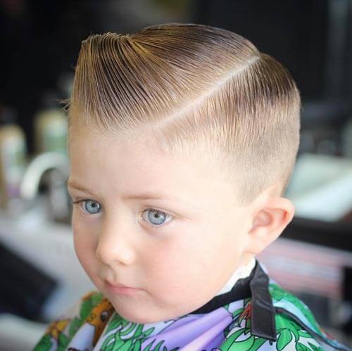 Cute Little Boy Haircuts - Slick Comb Over with Side Part