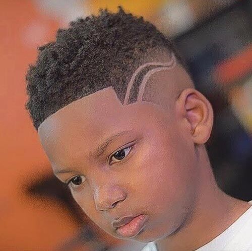 Little Boy Haircuts - Curly Hair With Lineup and Design