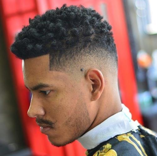 Curly Afro Hair With Low Fade