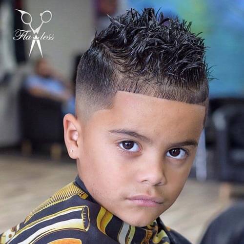 Cute Little Boy Haircuts - Textured Hair With Temple Fade