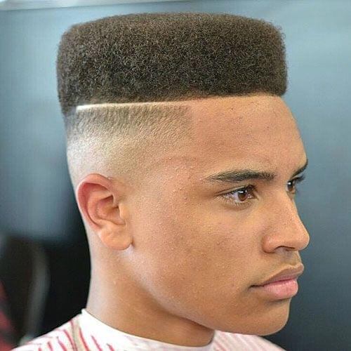 Afro High Top Fade With Part