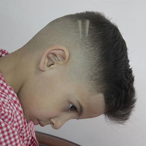 Haircut For Toddler Boys - Quiff With Taper Fade and Back Design