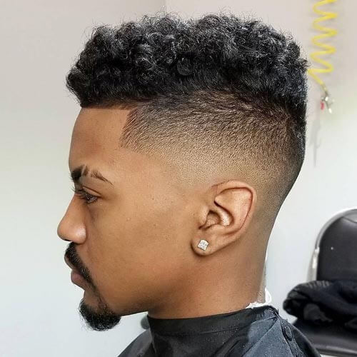 high top fade with curly hair