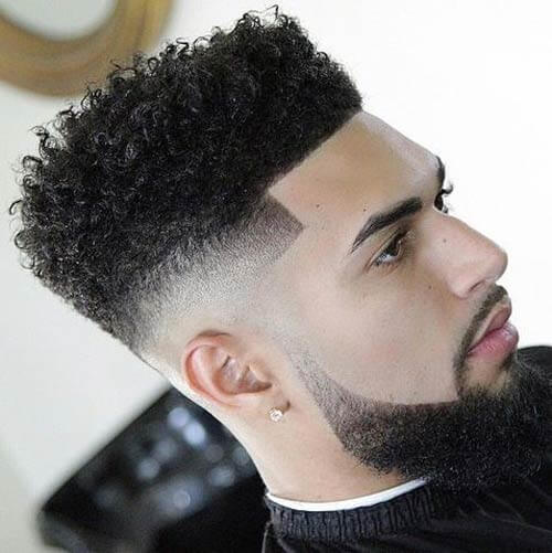 high top fade with curly hair