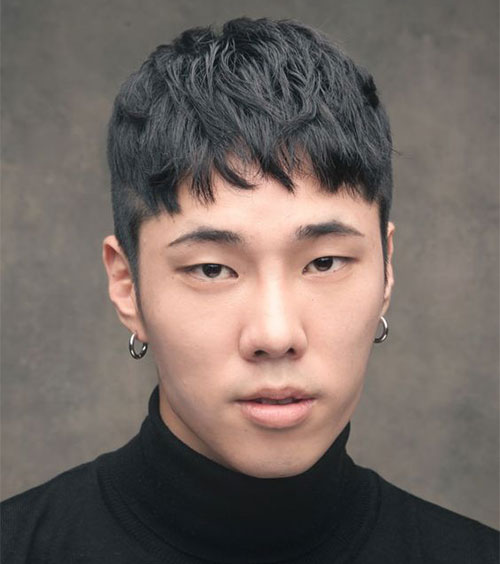 Textured Caesar Haircut for Asian Men