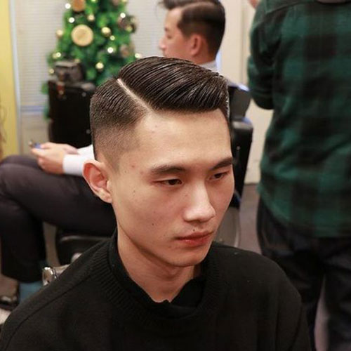 Side Part with Drop Fade