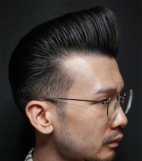 Asian Men with Long Layered Pompadour