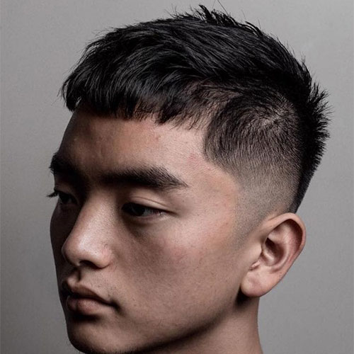 Asian Tousled Caesar Haircut