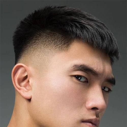 Asian Men with High Taper Fade Haircut