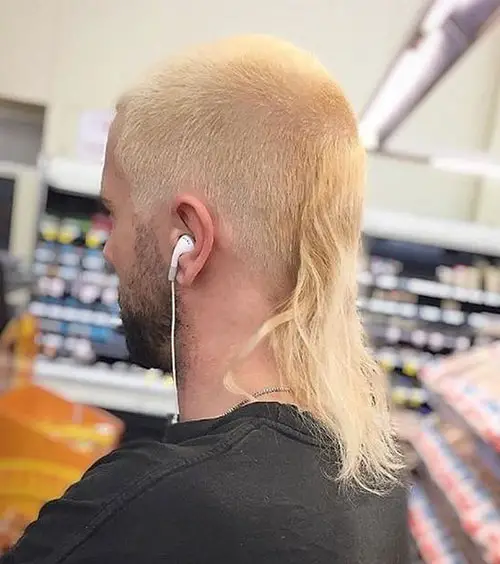 Bleach Blonde Skullet Haircut