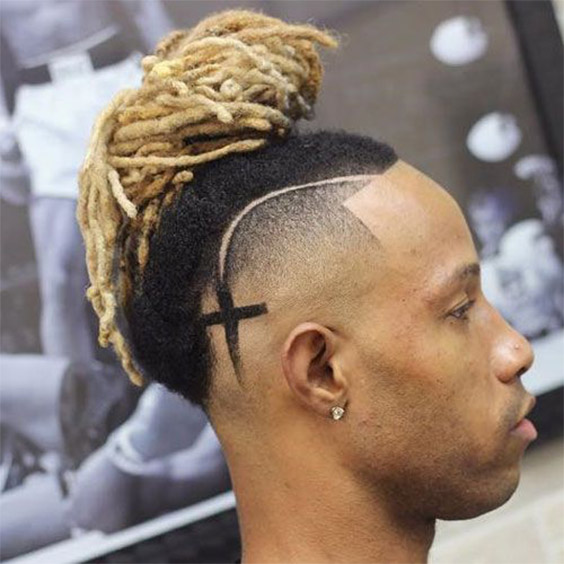 Hued Mohawk with Restricted Bun-16 Edgy Mohawk Dreads Hairstyles for Men