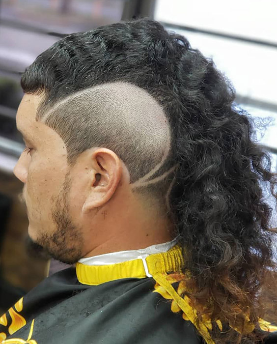 Long Wavy Mullet with Reverse Fade