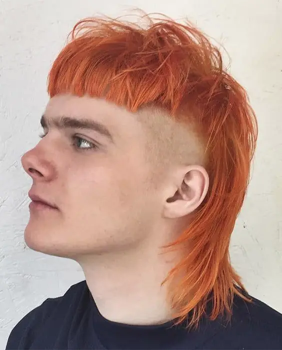 Bright Orange Mullet Haircut