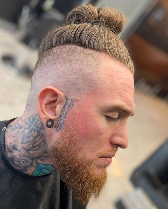 Centered Man Bun - Viking Hairstyles