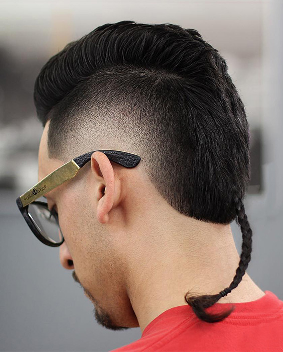 fohawk taper fade with tail