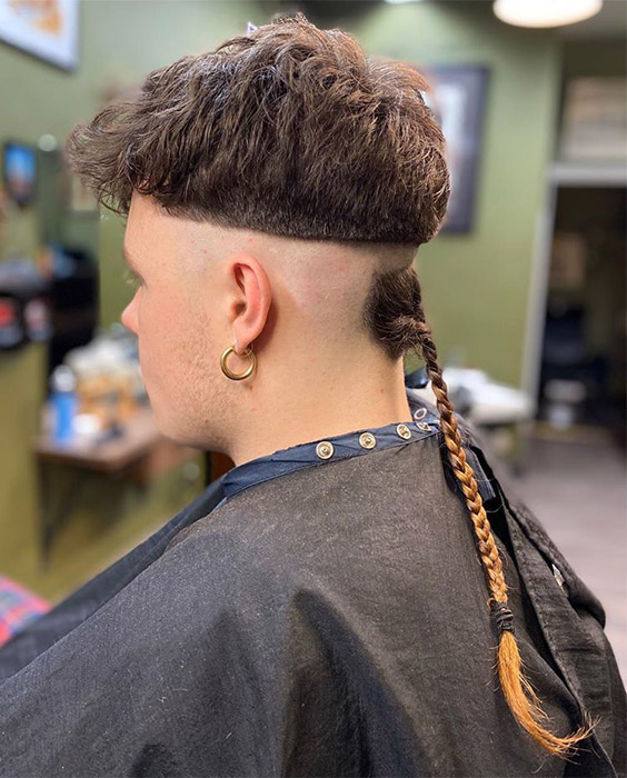 26 Inspiring Rat Tail Hairstyles To Uplift Your Style   13 Edgy Crew Cut With Tail 