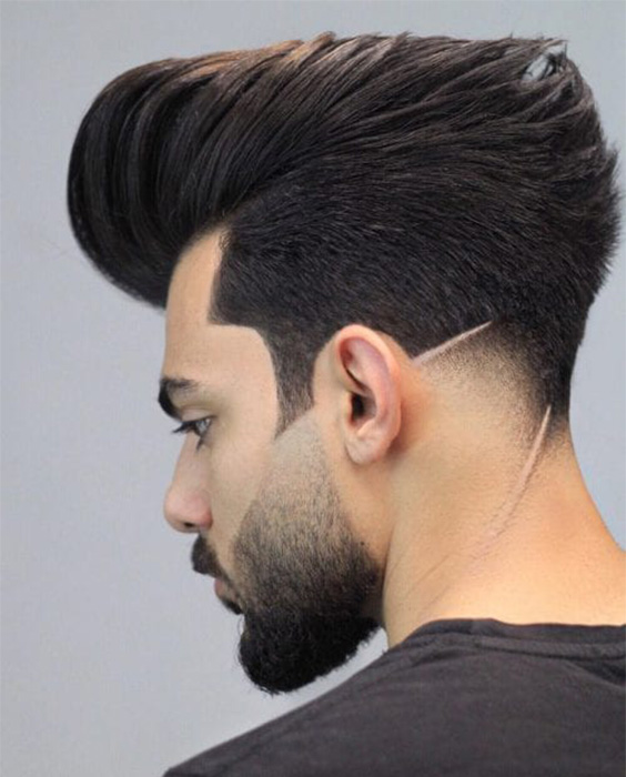 Pompadour with Sharp Ducktail