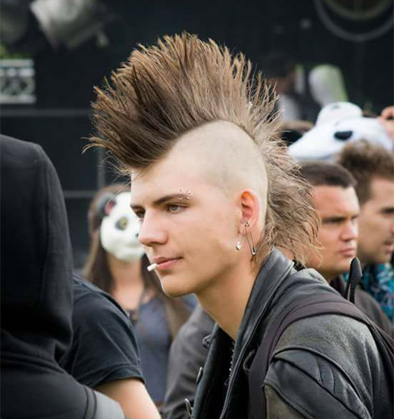 Rugged Brunette Punk Mohawk