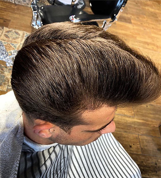 High Pompadour Ducktail-25 Outstanding Ducktail Haircut Variations For Men + Styling Guide