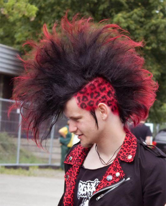 Leopard Print Pattern Mohawk Punk