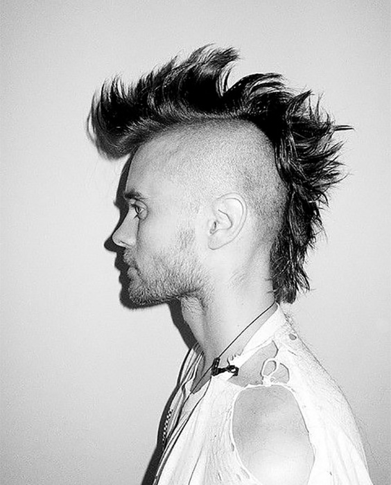 Jared Leto Messy Fringe Mohawk