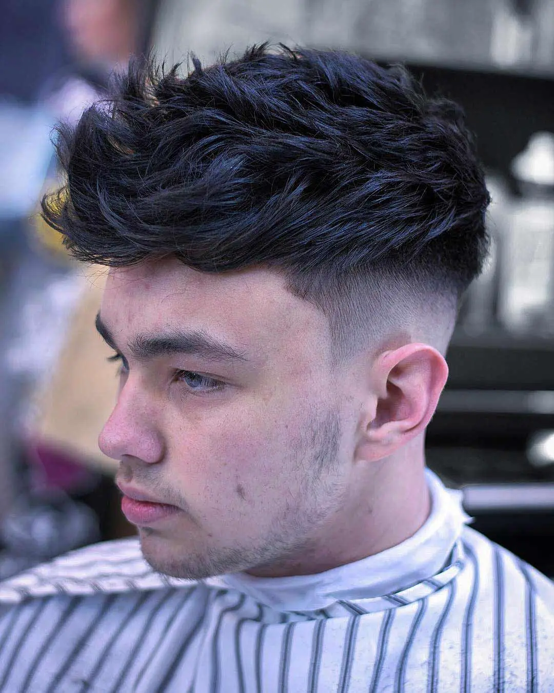 Textured Crop Top Fade with Brush-Up