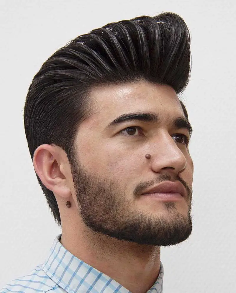 Classic Mid Length Pompadour-30 Pompadour Haircut Ideas For Modern Men + Styling Guide
