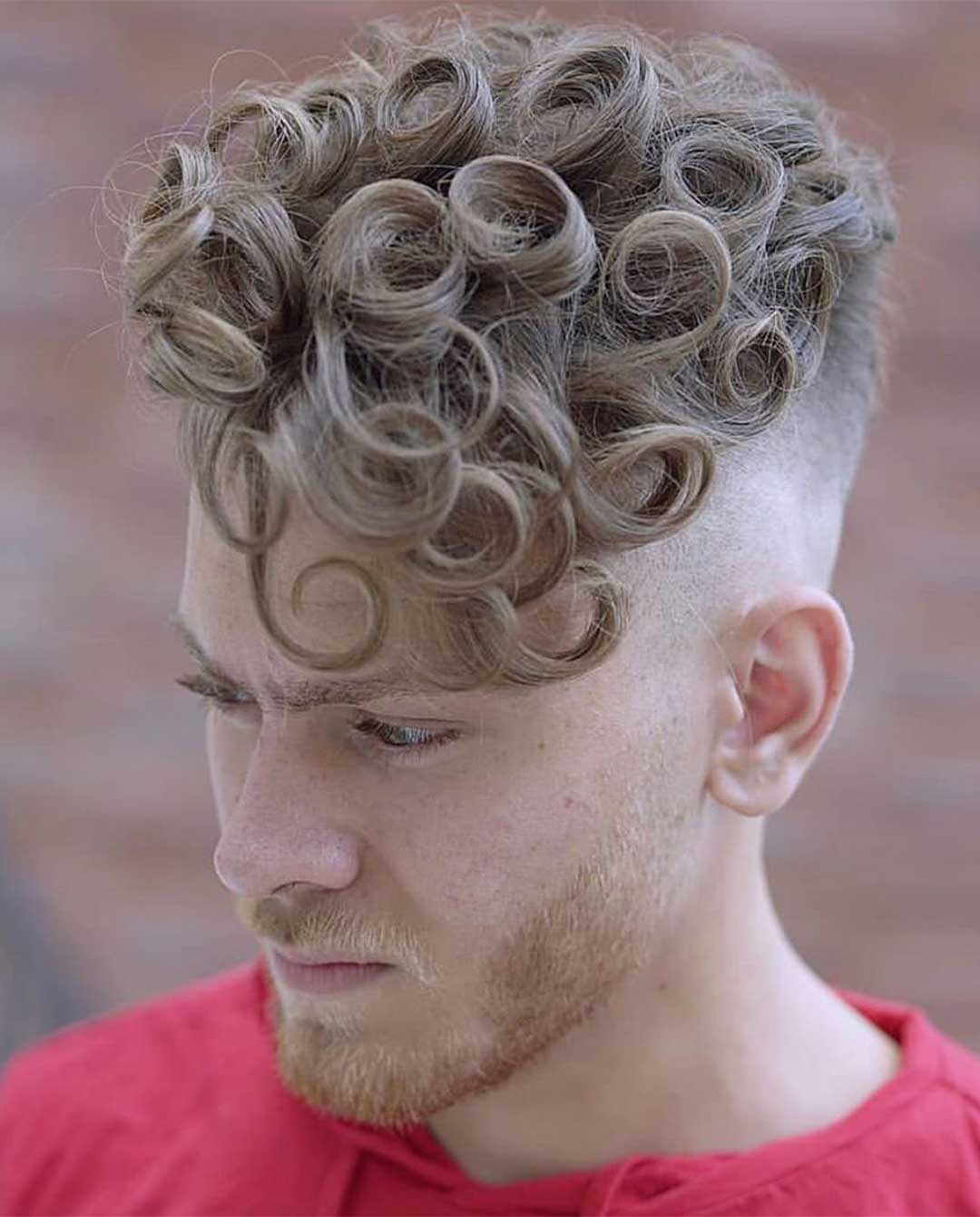 Perm Hair Styles For Men Get Curly And Stylish Hair Today   1 Curly Perm With Shadow Fade 